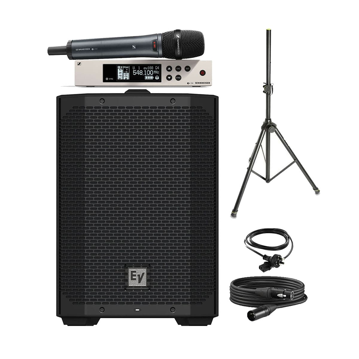 EV Everse 8 Portable Bluetooth Speaker, Stand and Wireless Microphone